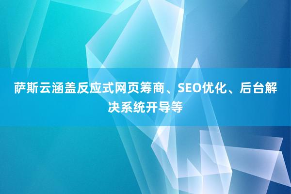 萨斯云涵盖反应式网页筹商、SEO优化、后台解决系统开导等